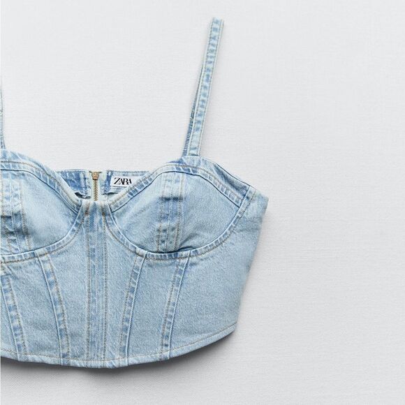 Zara Denim Corset Top - Picture 6 of 6